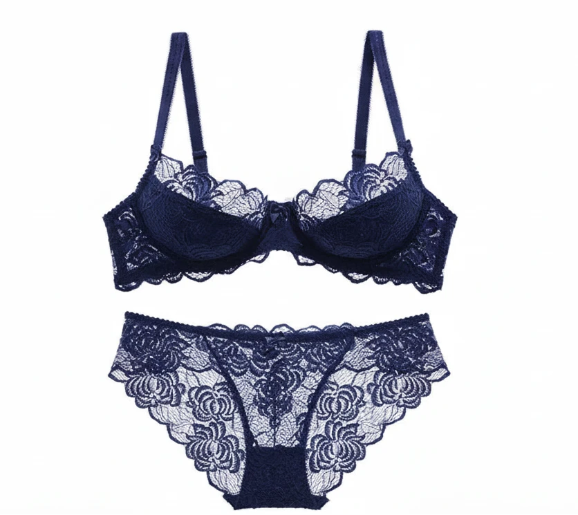 Hollow-Out Embroidered Bra - Plus Size