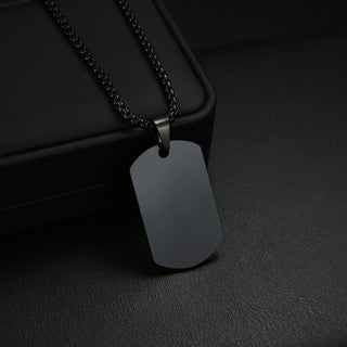 Custom Square Pendant Necklace - Engravable Text & Picture Design - SHOPPERS' CASTLE