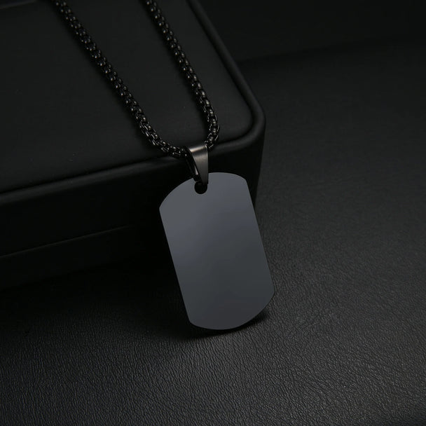 Custom Square Pendant Necklace - Engravable Text & Picture Design - SHOPPERS' CASTLE