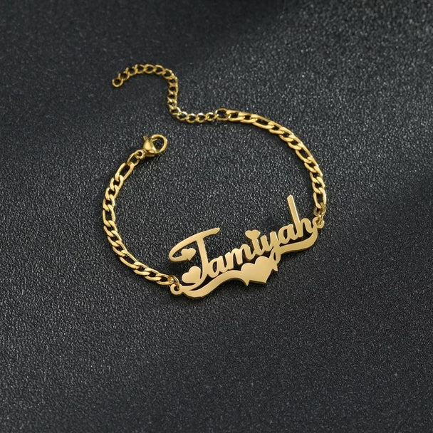 Custom Name Anklet - Thick Chain with Charms - SHOPPERS' CASTLE