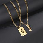 Custom Name Hollow Nameplate Necklace - Elegant Chain - SHOPPERS' CASTLE