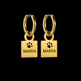 Custom Hollow Heart Name Earrings - Stainless Steel - SHOPPERS' CASTLE