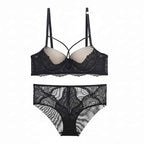 Bandage Cotton Thick Gather Push-Up Bra Set - ABCD Cup