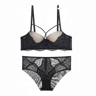 Bandage Cotton Thick Gather Push-Up Bra Set - ABCD Cup
