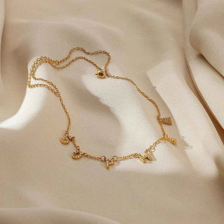 Custom Cubic Zircon Initial Letter Necklace - A-Z