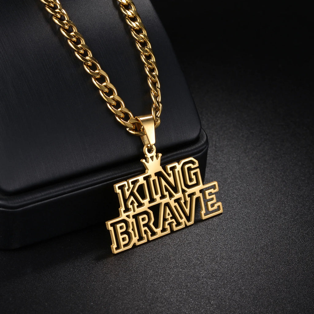 Personalized Name Hollow Crown Twist Chain Necklace - Pendant - SHOPPERS' CASTLE