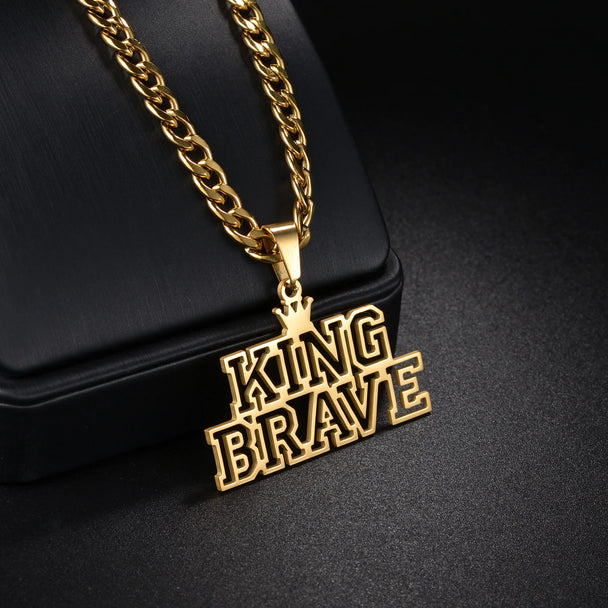 Personalized Name Hollow Crown Twist Chain Necklace - Pendant - SHOPPERS' CASTLE