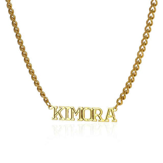 Custom Name Flat Chain Nameplate Necklace - Girlfriend Gift