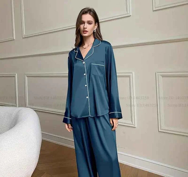 Ice Silk Pajama Set - SHOPPERS' CASTLE