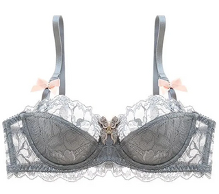 Lace Embroidered Bra - Plus Size C/D Cup