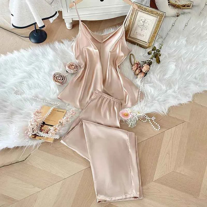 Suspender Pajama Set - Plus Size 5XL - SHOPPERS' CASTLE