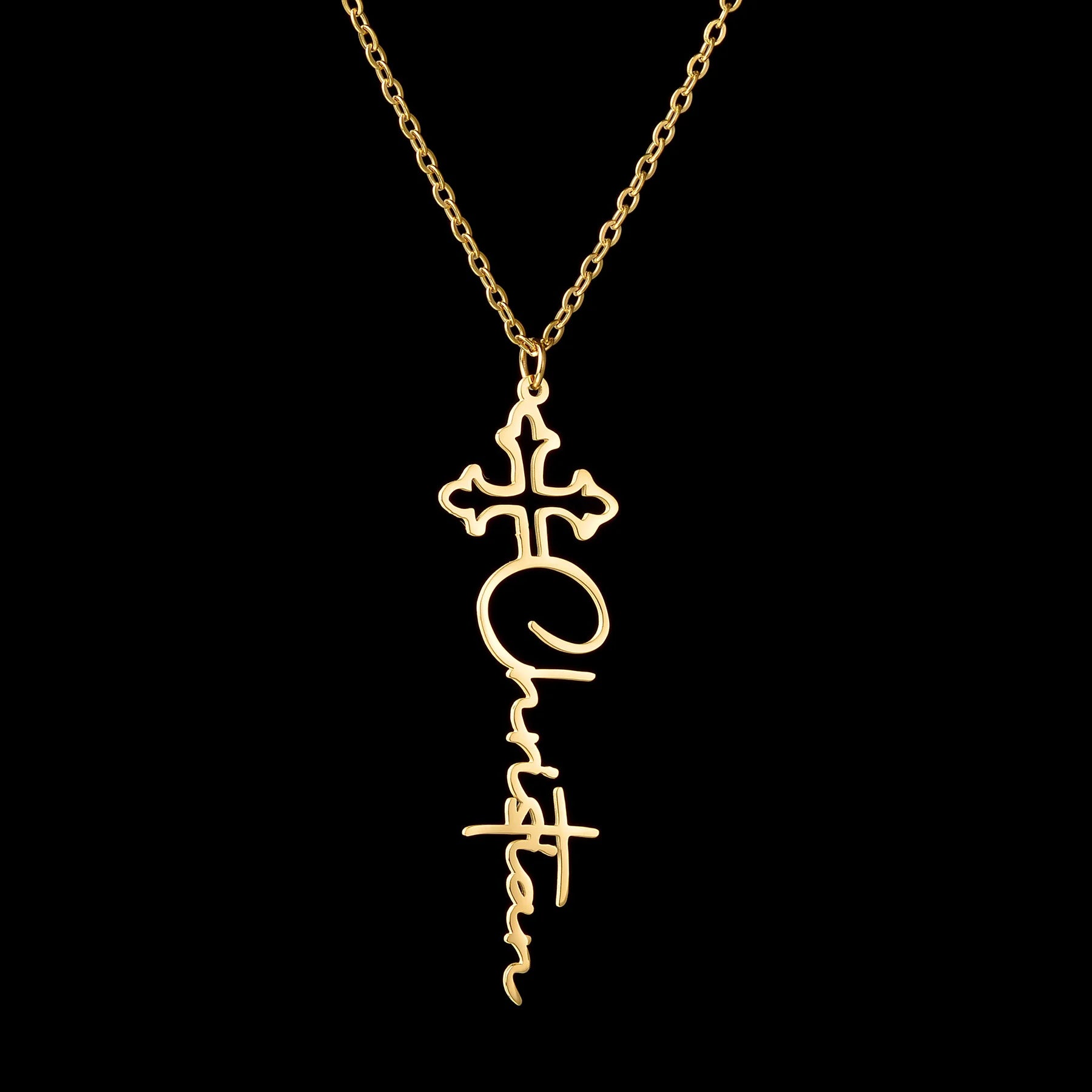 Personalized Name Cross Necklace - Zircon Pendant - SHOPPERS' CASTLE