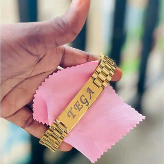 Custom Name Watch Link Chain Bracelet - Adjustable