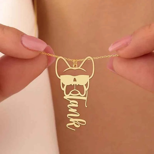 French Bulldog Name Necklace - Pet Lover's Jewelry