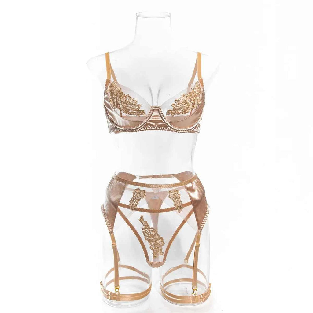 Floral Lace Brazilian Lingerie Set