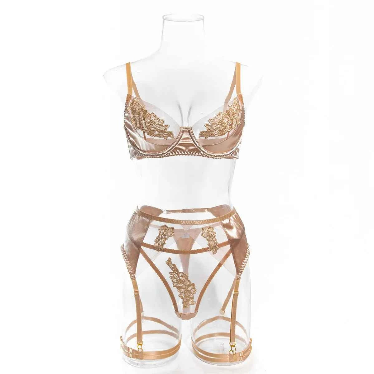 Floral Lace Brazilian Lingerie Set