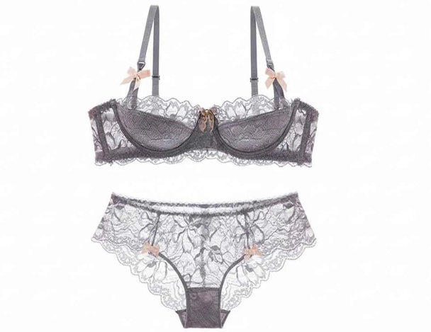 Lace Embroidered Bra - Plus Size C/D Cup