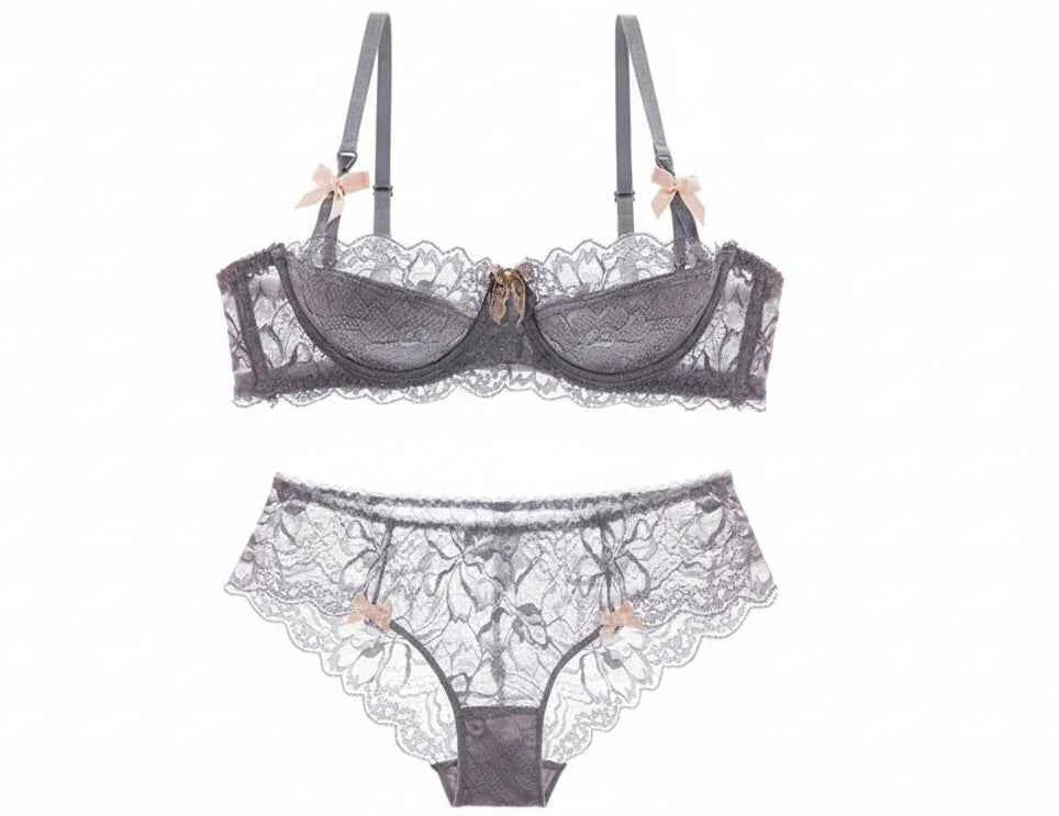 Lace Embroidered Bra - Plus Size C/D Cup