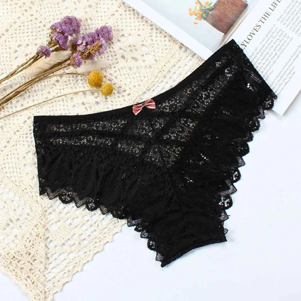 Hollow-Out Lace Low-Waist G-String
