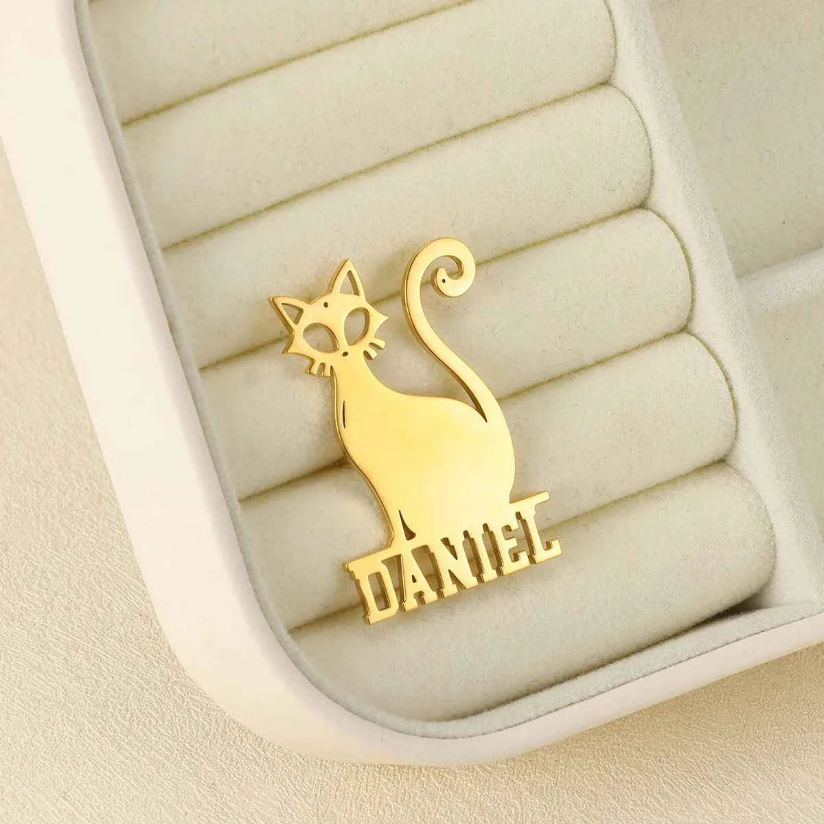 Custom Egyptian Cat Name Brooch - Business Party