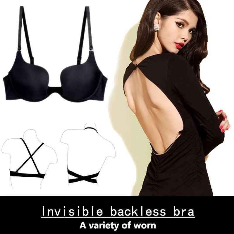 Deep U Plunge Seamless Push-Up Bra