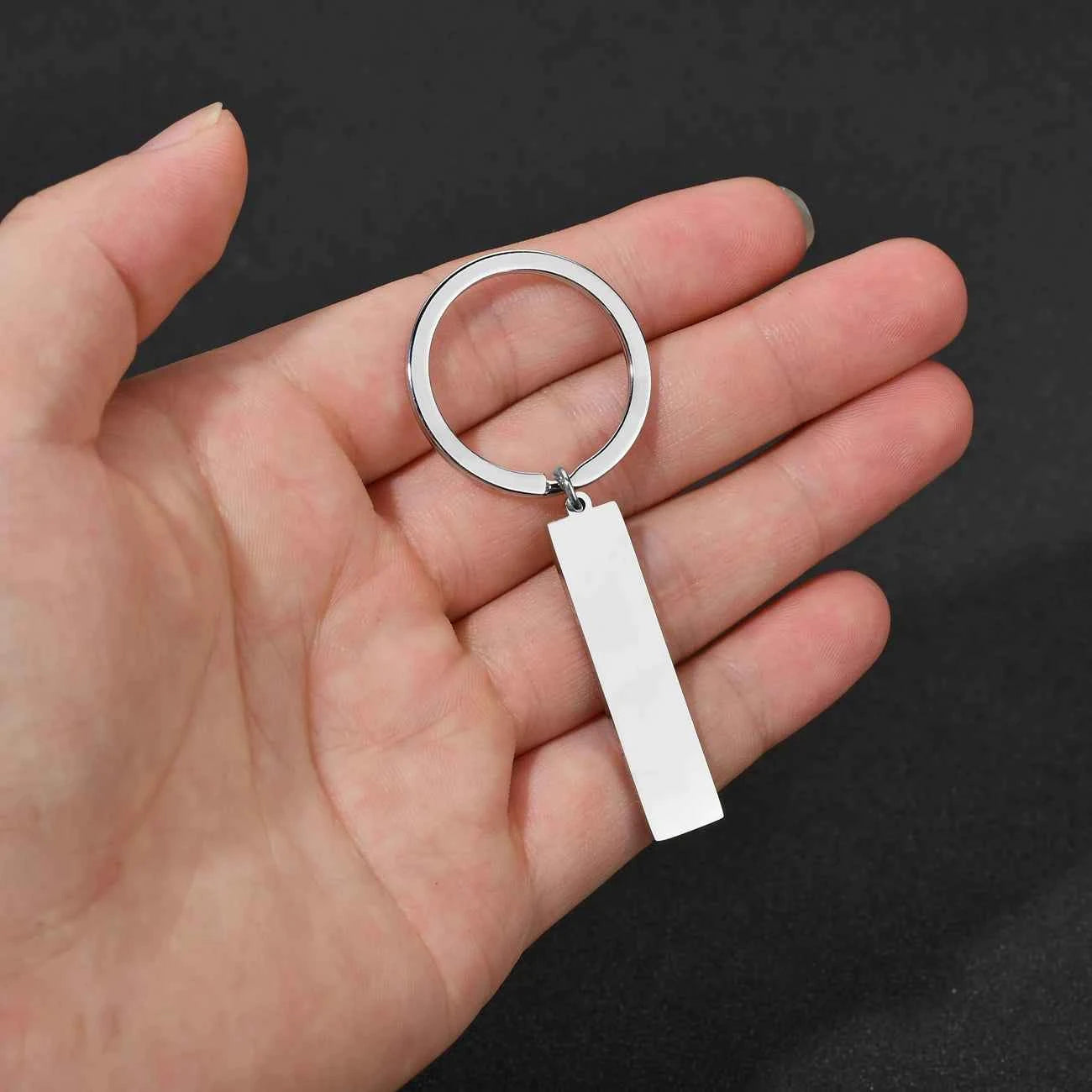 Custom Text Square Keychain - Engrave Name Date Sentence