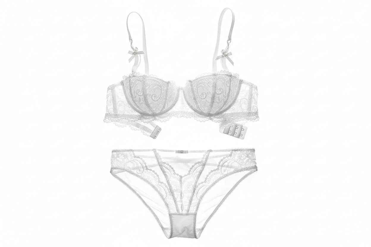 Embroidered Half-Cup Push-Up Bra