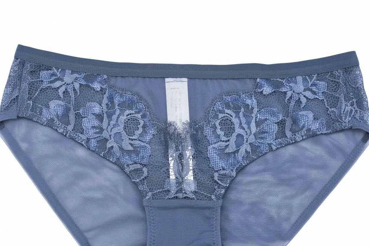 Lace Brief Trio - Black, White & Blue