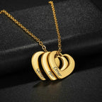 Personalized Name Heart Engrave Letter Necklace - Mother Kids