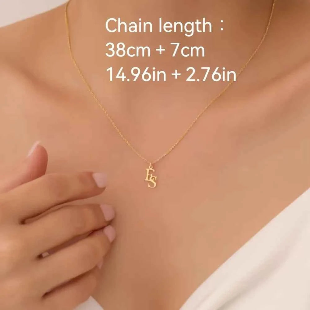 Geometric Initial Letter Necklace - Wedding Party Jewelry