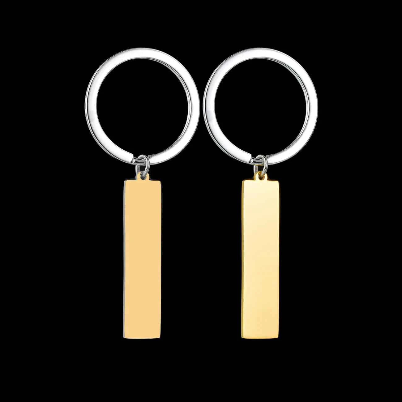 Custom Text Square Keychain - Engrave Name Date Sentence