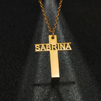 Personalized Name Cross Necklace - Zircon Pendant - SHOPPERS' CASTLE