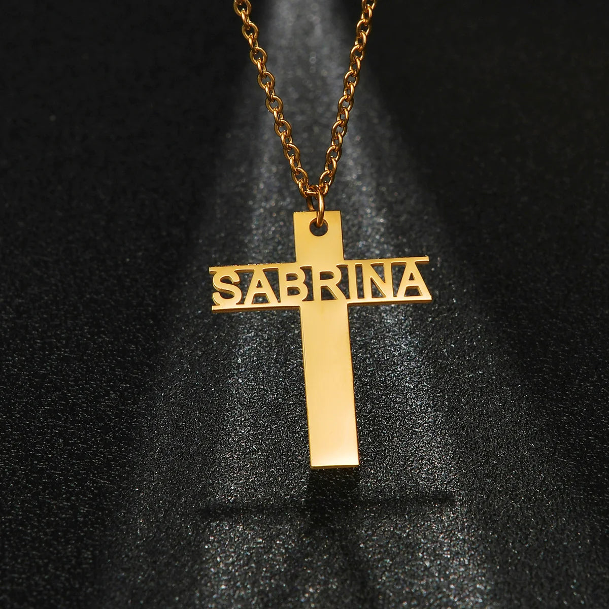 Personalized Name Cross Necklace - Zircon Pendant - SHOPPERS' CASTLE