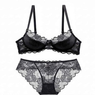 Hollow-Out Embroidered Bra - Plus Size