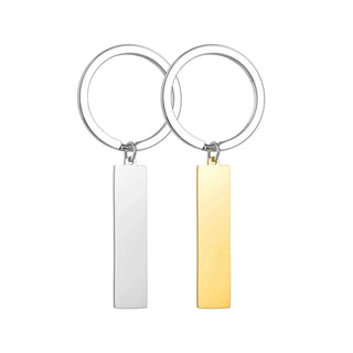 Custom Text Square Keychain - Engrave Name Date Sentence