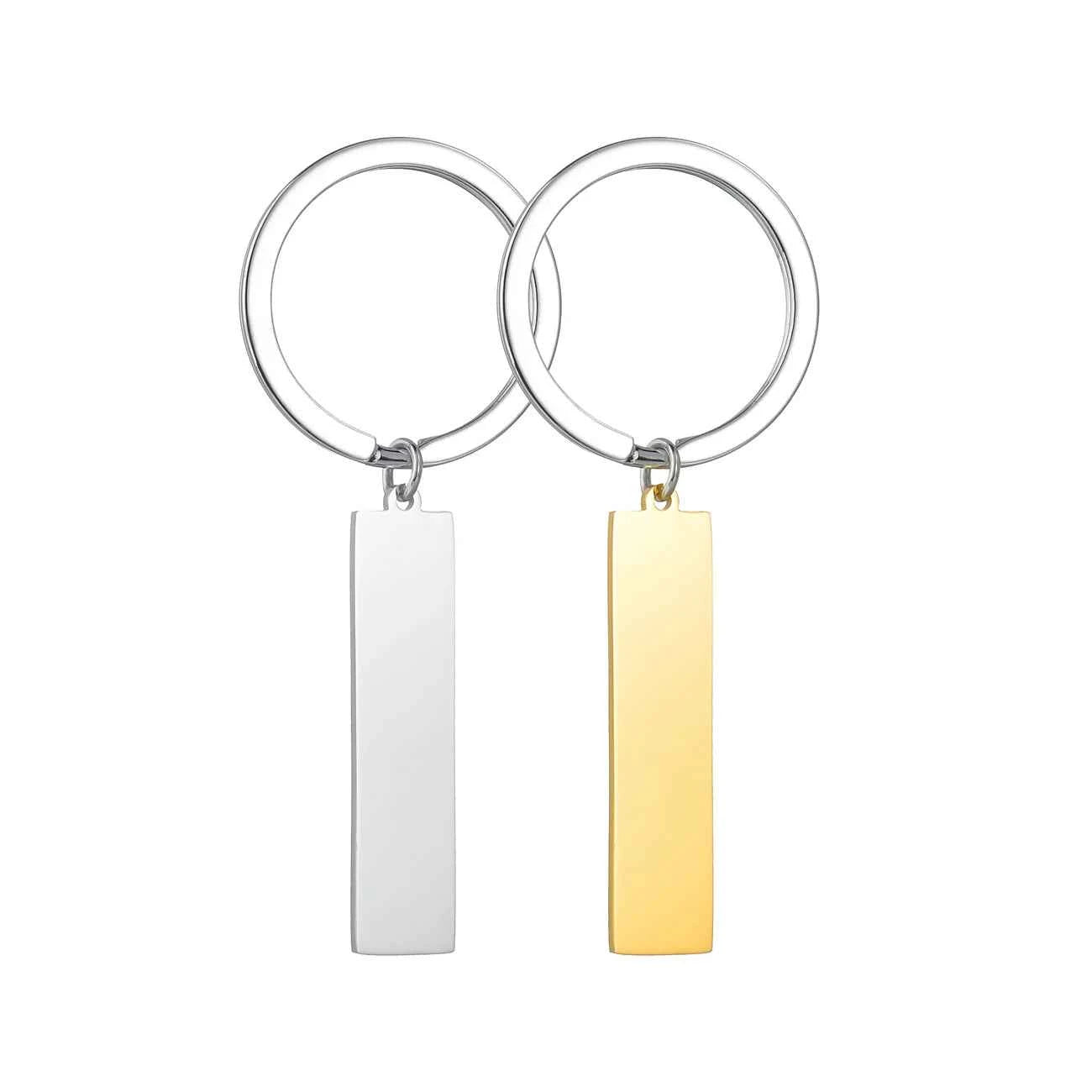 Custom Text Square Keychain - Engrave Name Date Sentence