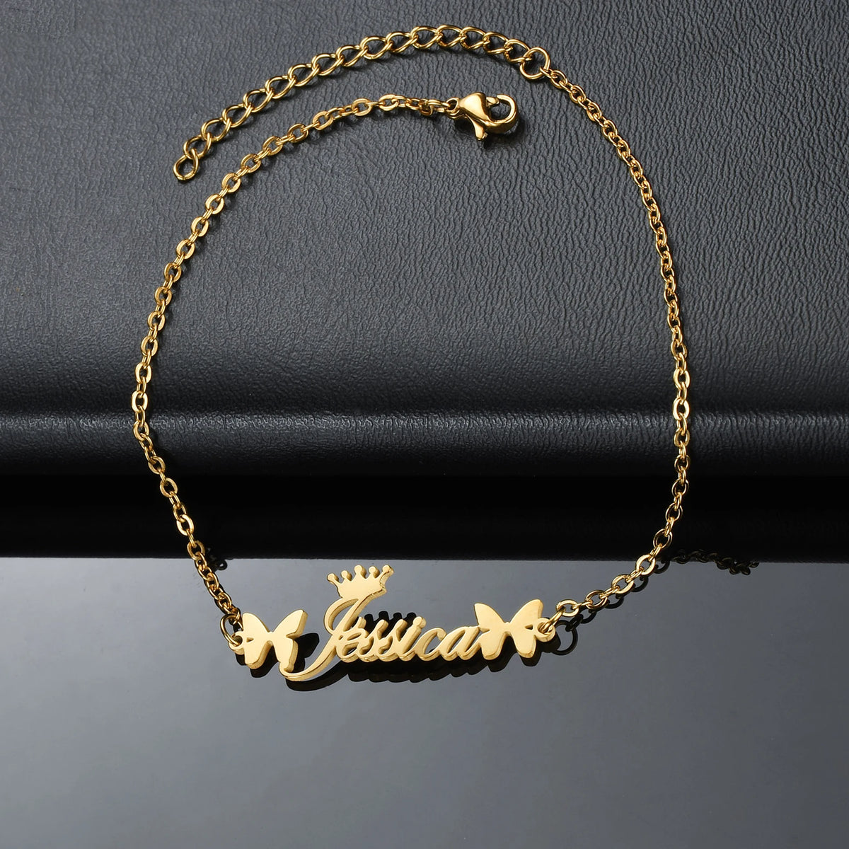 Custom Name Anklet - Thick Chain with Charms - SHOPPERS' CASTLE