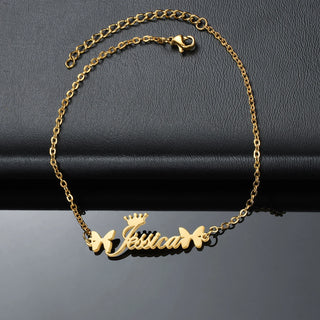 Custom Name Anklet - Thick Chain with Charms - SHOPPERS' CASTLE