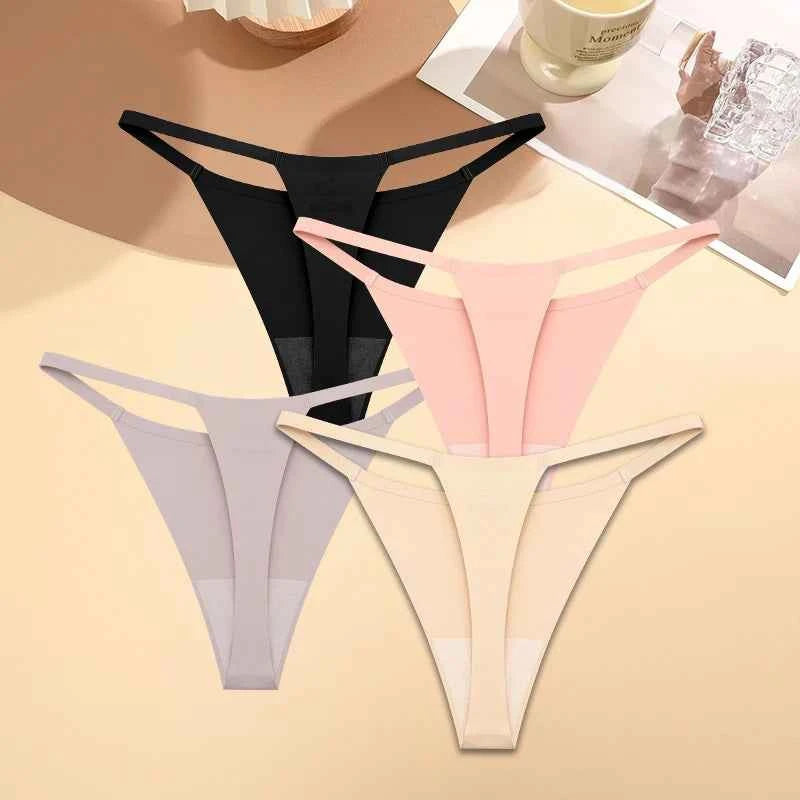 Silk-Touch Seamless Thong Set - 4 Pieces