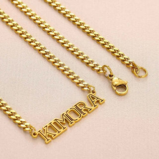 Custom Name Flat Chain Nameplate Necklace - Girlfriend Gift