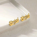 Custom Ribbon Name Earrings - Geometric Design
