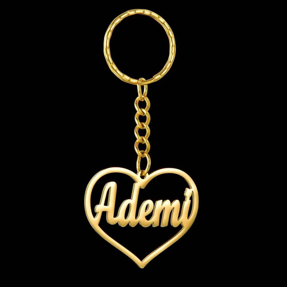 Personalized Name Heart Butterfly Keychain