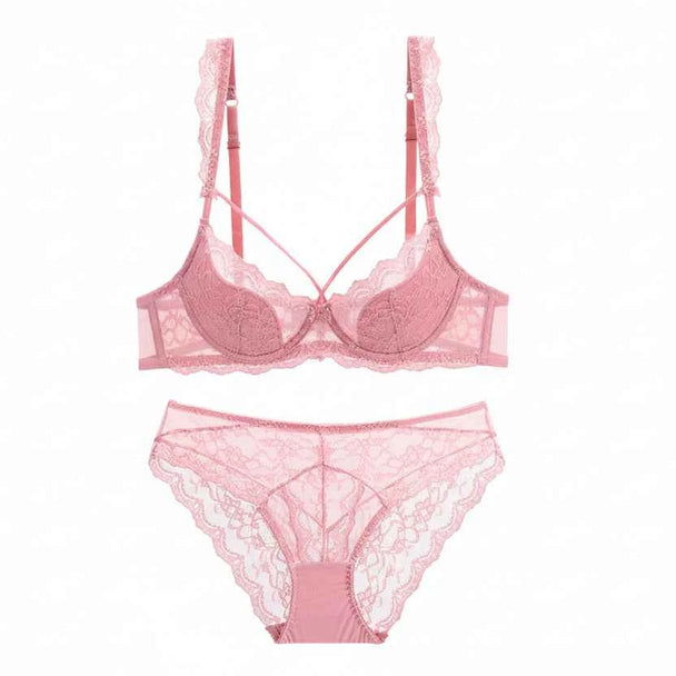 Comfortable Thin Cotton Bandage Push-Up Bra Set - Plus Size