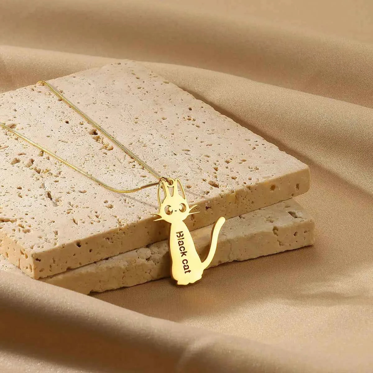 Cat Name Snake Chain Clavicle Necklace - Personality Jewelry