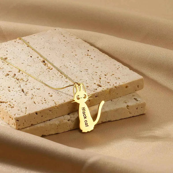 Cat Name Snake Chain Clavicle Necklace - Personality Jewelry