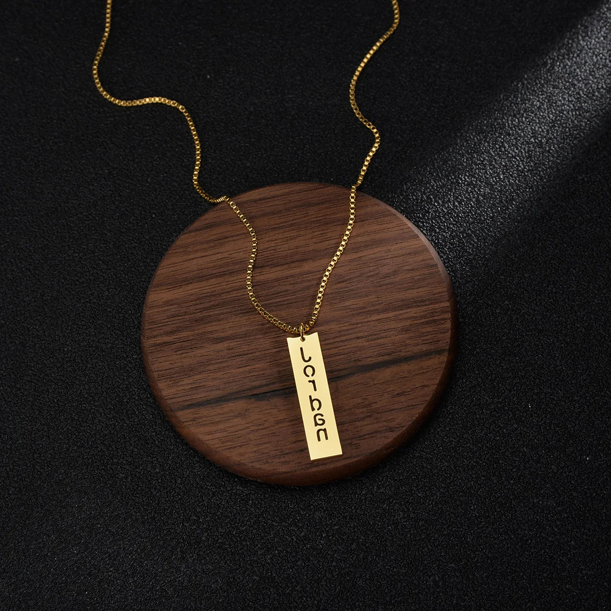 Custom Name Hollow Nameplate Necklace - Elegant Chain - SHOPPERS' CASTLE