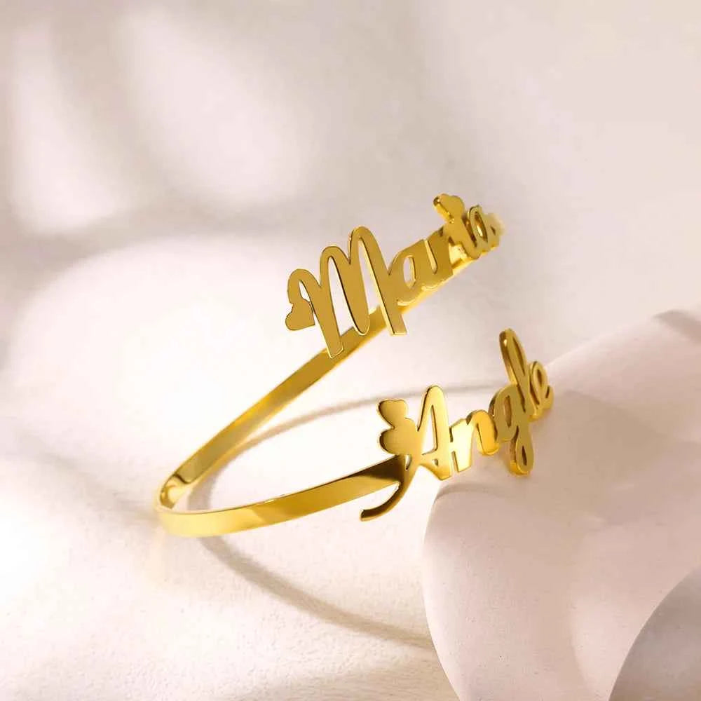 Custom Rose Name Geometric Bracelet
