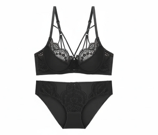 Bandage Ultra-Thin Lace Bra Set - Plus Size