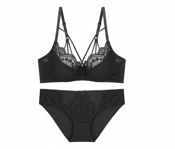 Bandage Ultra-Thin Lace Bra Set - Plus Size