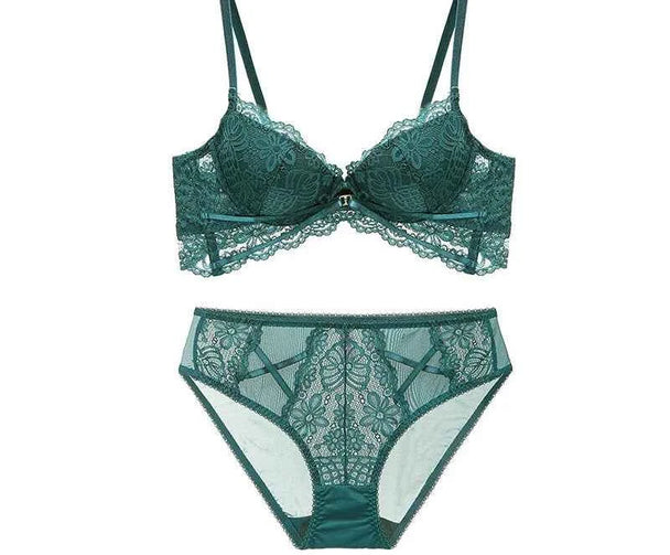 Embroidered Cotton Push-Up Bra